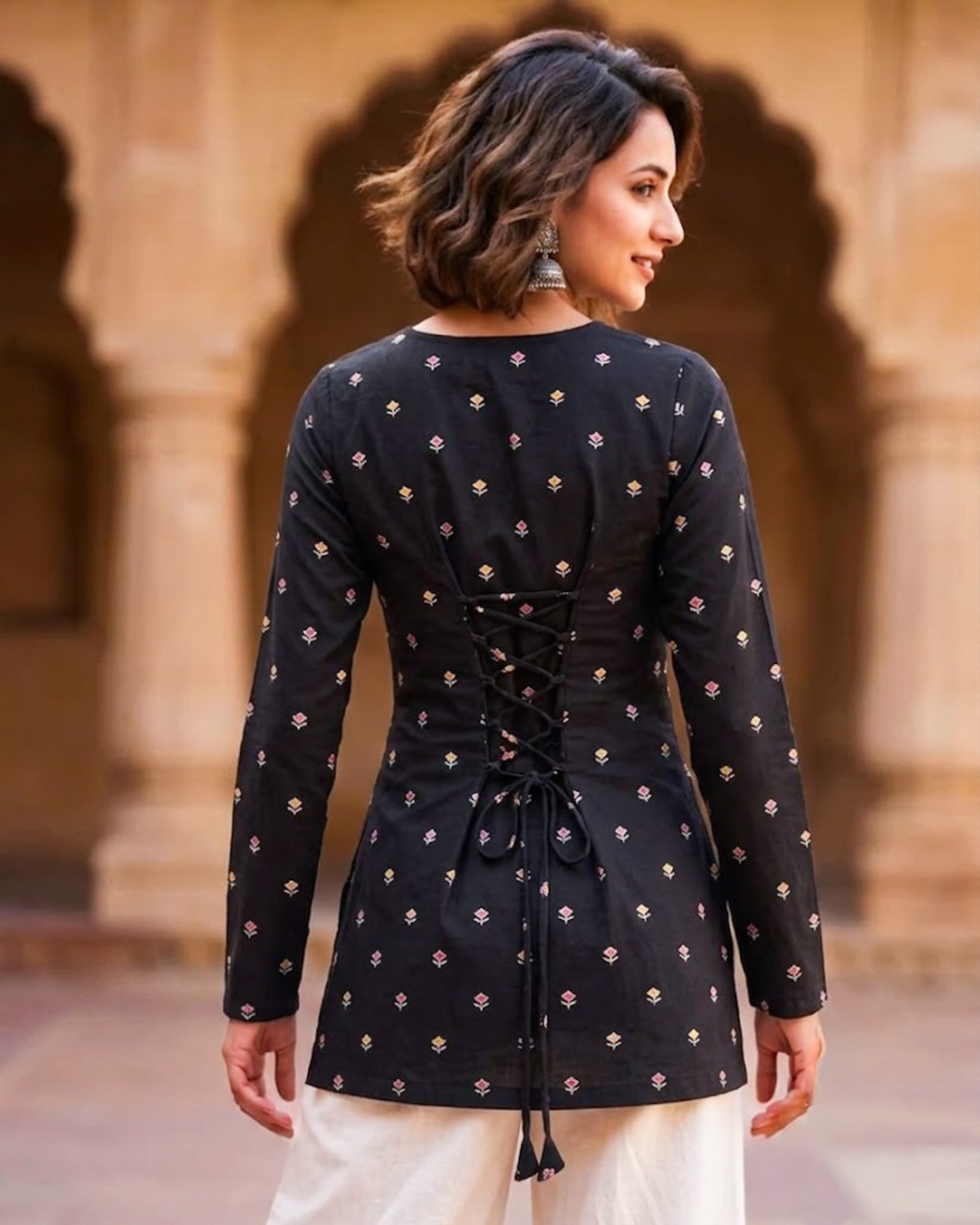 Nigel Black Corset Short kurti