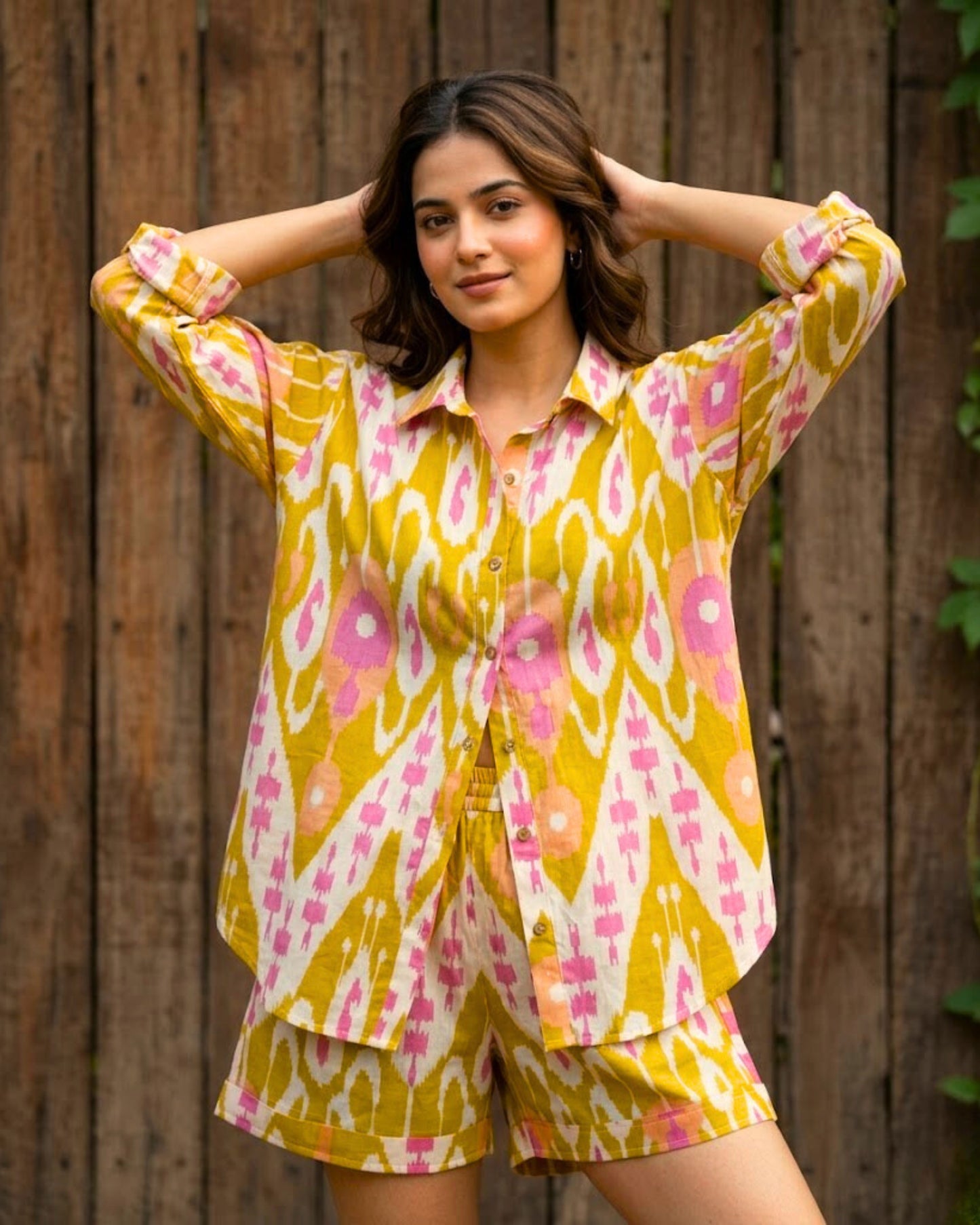 Bay Yellow Ikat Cotton Co-ord set