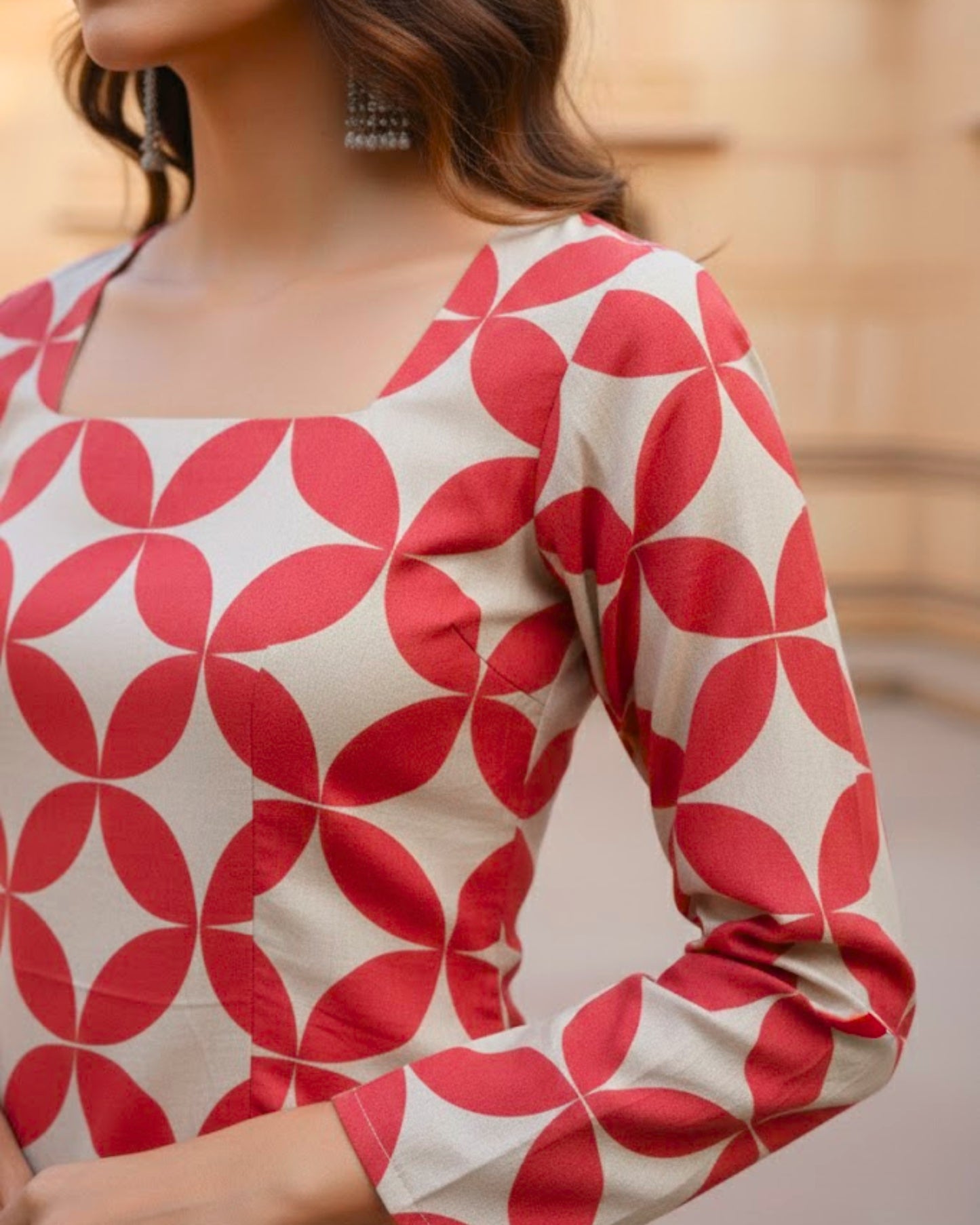 Blair Red Corset Short Kurti