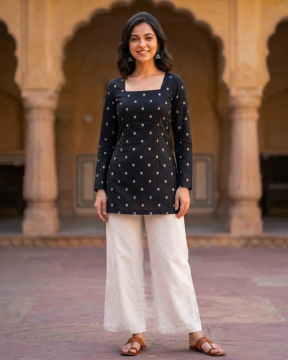 Nigel Black Corset Short kurti