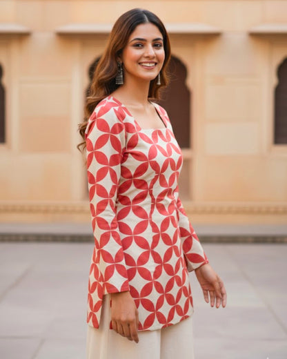 Blair Red Corset Short Kurti