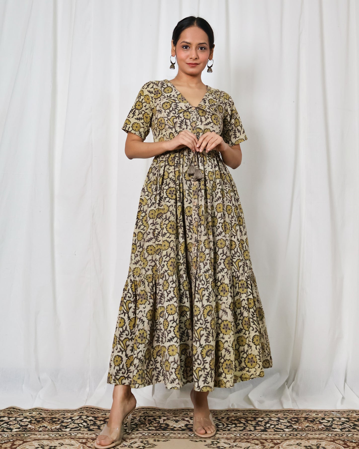 Sandflower Ajrakh pleated Dress