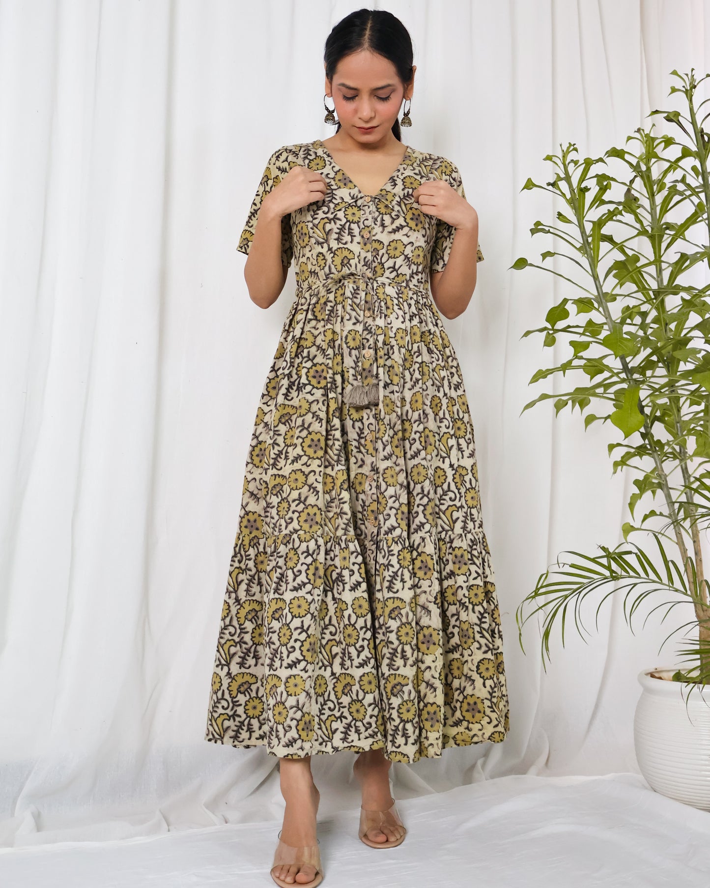 Sandflower Ajrakh pleated Dress