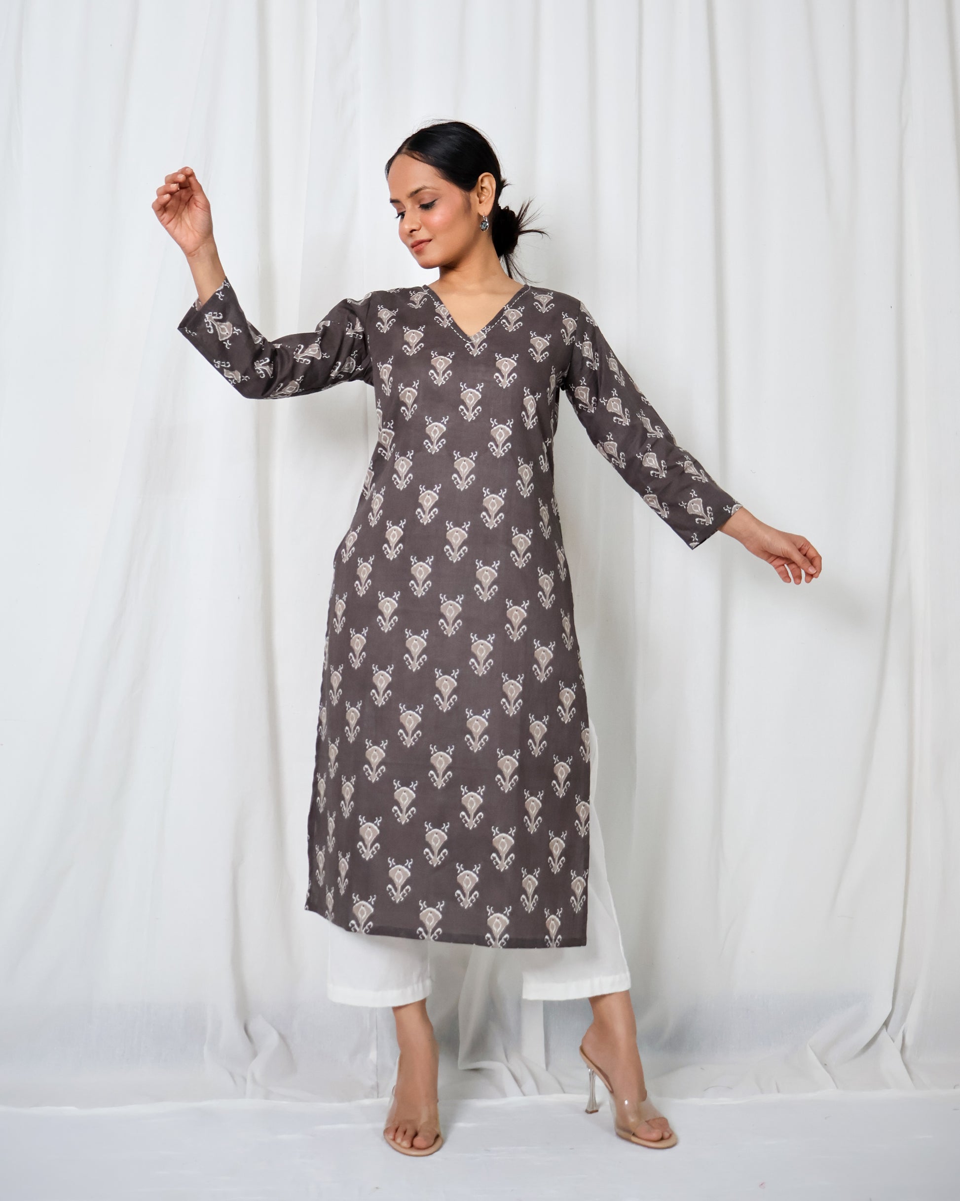 SABA Dark grey modal cotton kurti