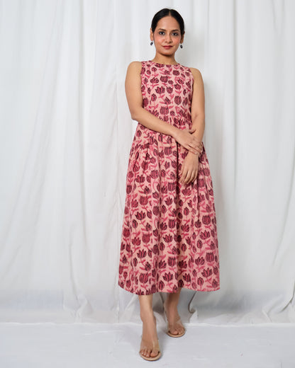 Ziva Ajrakh Fit-and-Flare Dress