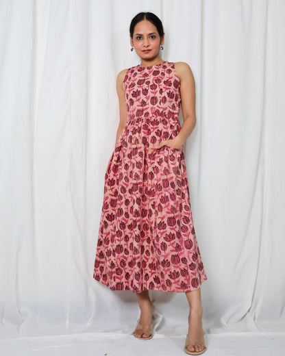 Ziva Ajrakh Fit-and-Flare Dress