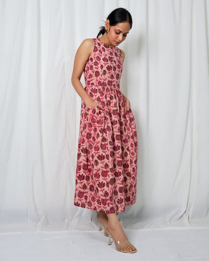 Ziva Ajrakh Fit-and-Flare Dress