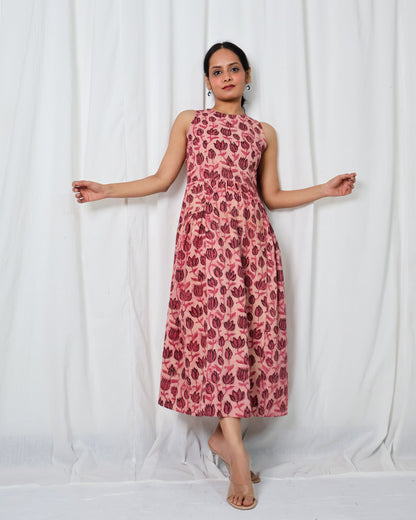 Ziva Ajrakh Fit-and-Flare Dress