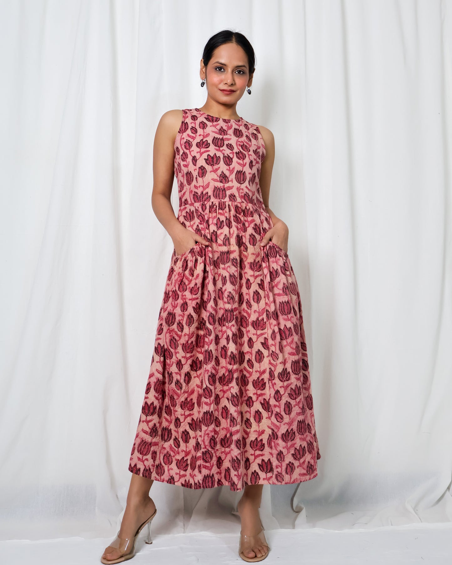 Ziva Ajrakh Fit-and-Flare Dress