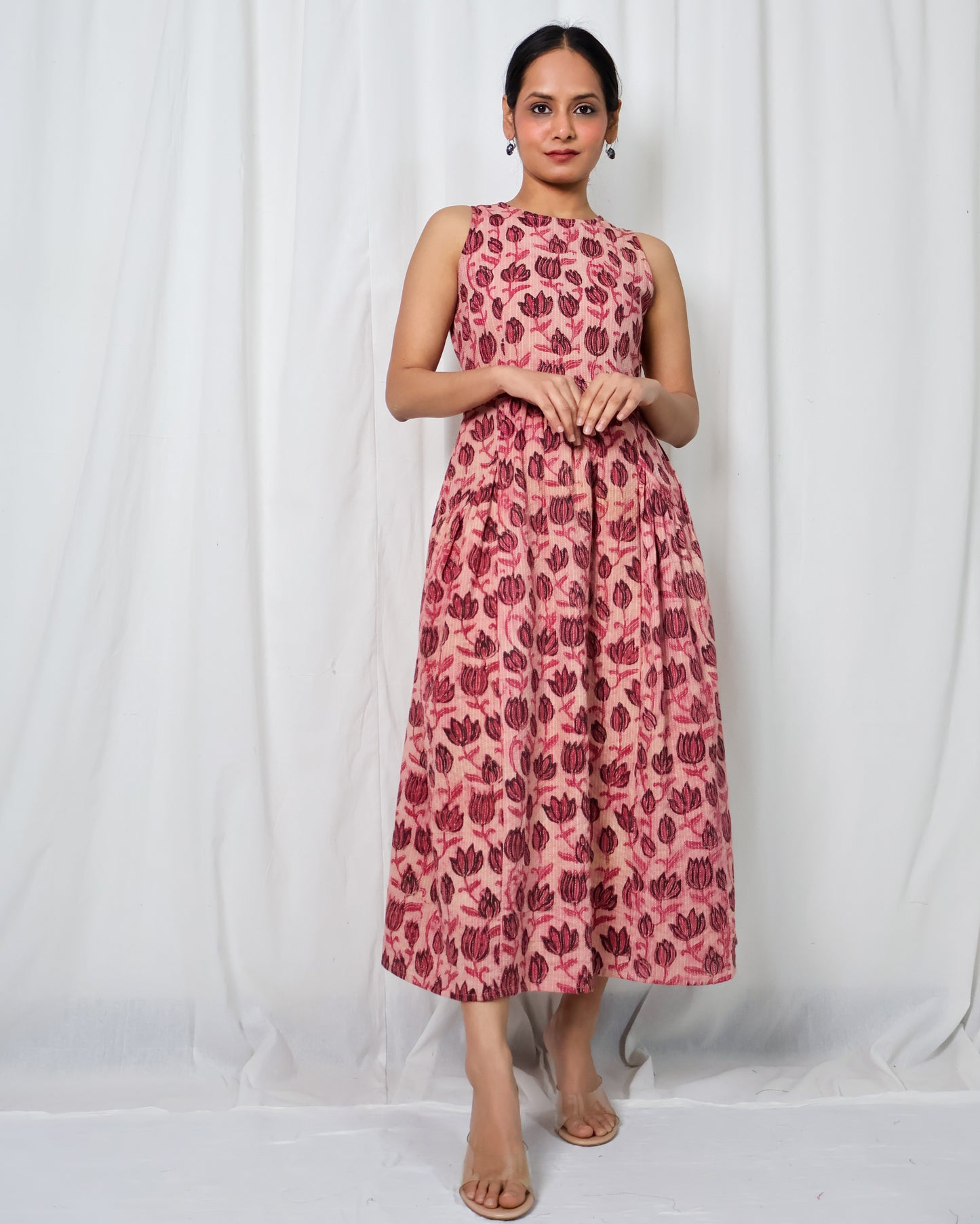 Ziva Ajrakh Fit-and-Flare Dress