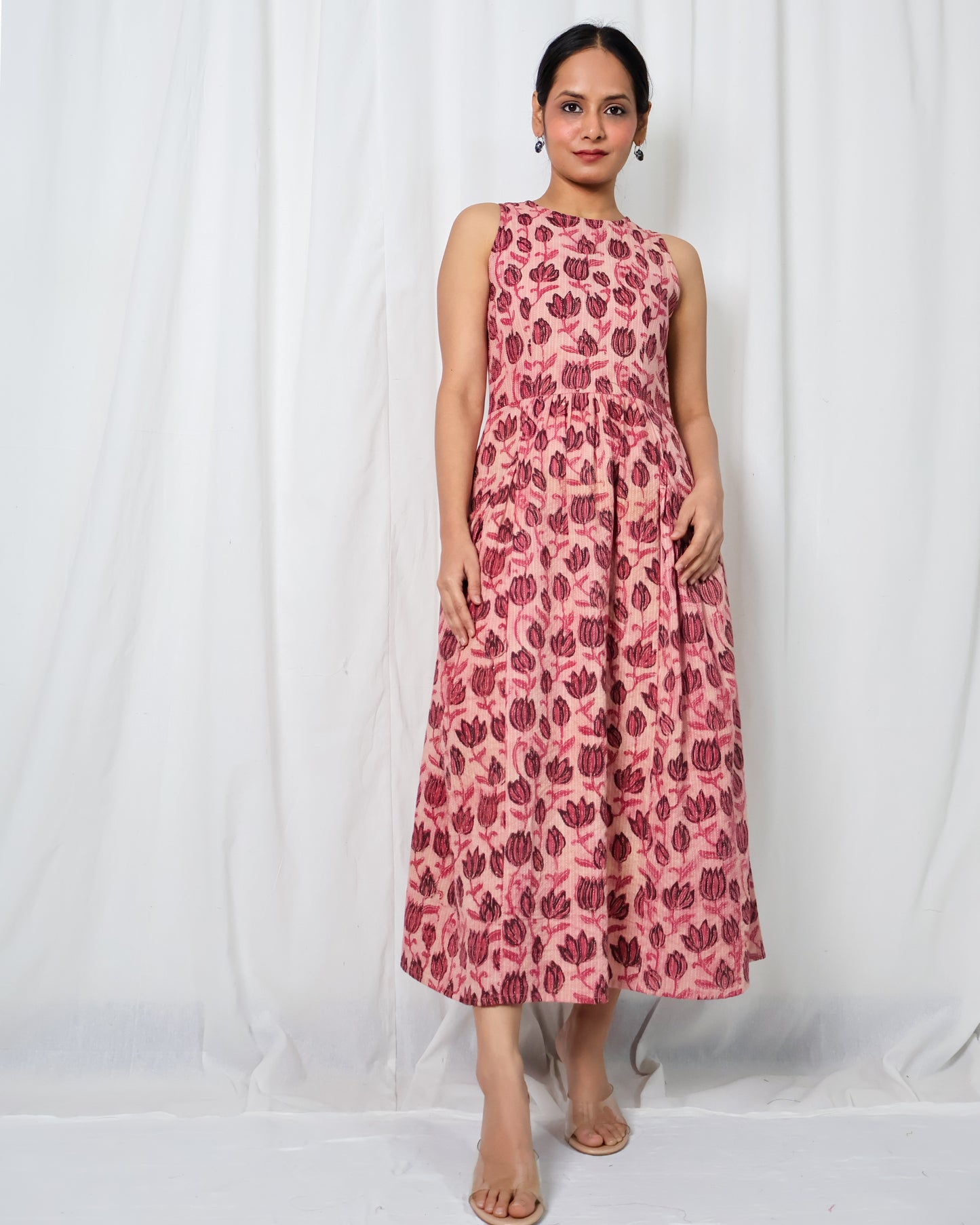 Ziva Ajrakh Fit-and-Flare Dress