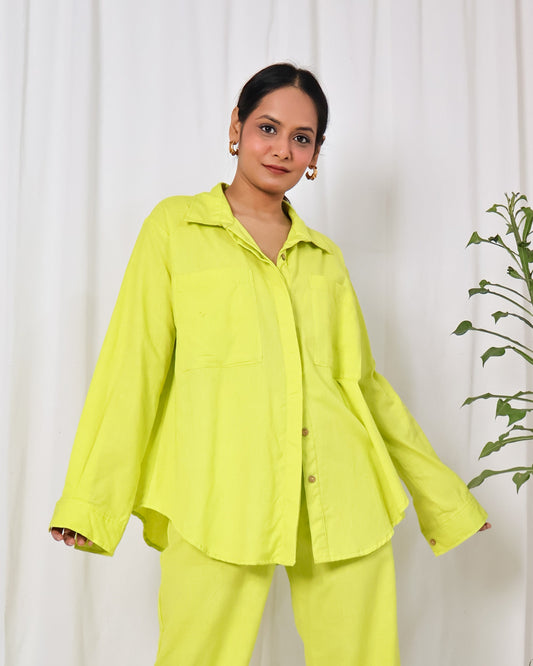 Lime Cotton Flex Shirt