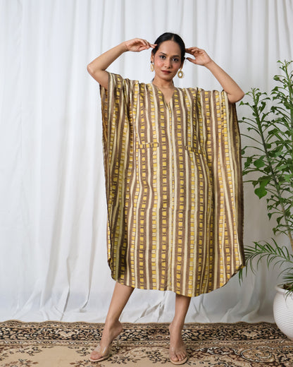 Siona Ajrakh Kaftan Dress