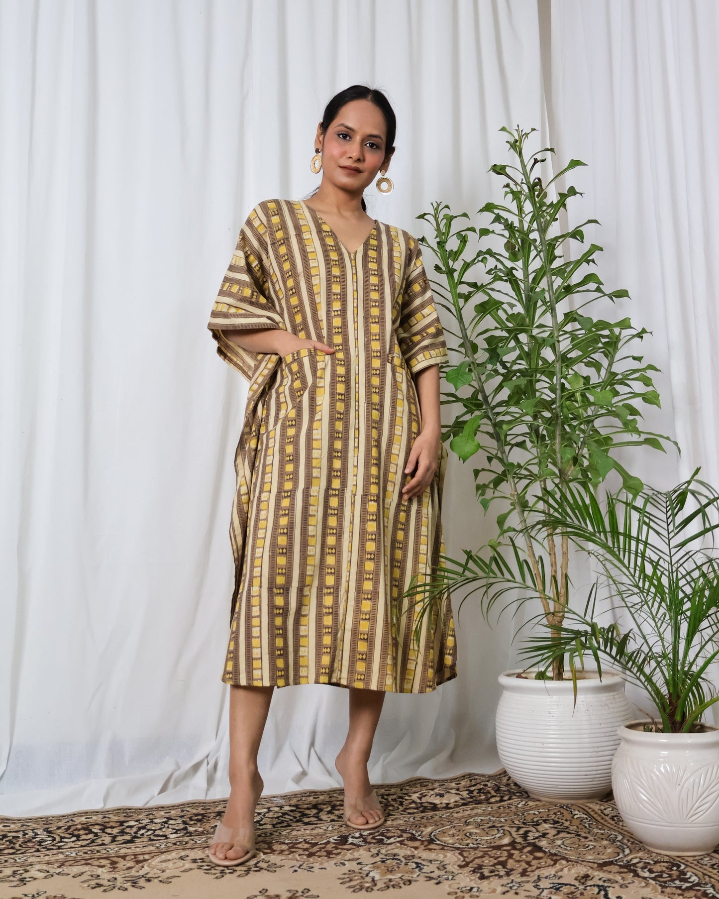 Siona Ajrakh Kaftan Dress