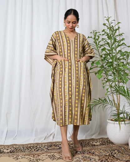 Siona Ajrakh Kaftan Dress