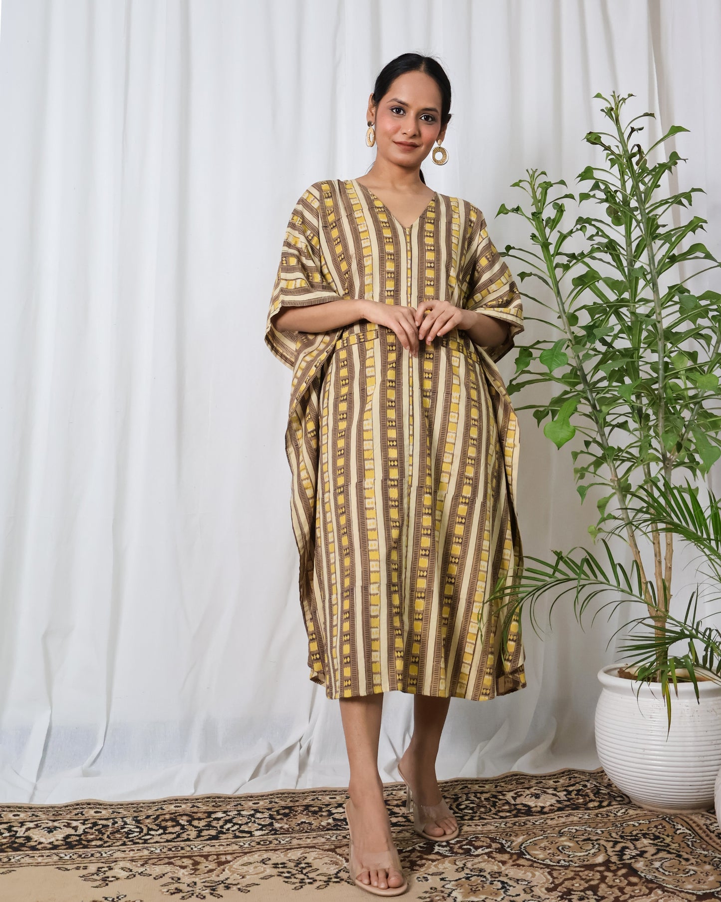 Siona Ajrakh Kaftan Dress