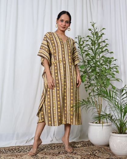 Siona Ajrakh Kaftan Dress