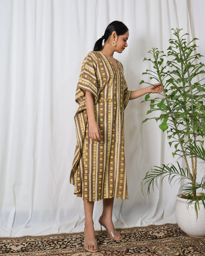 Siona Ajrakh Kaftan Dress