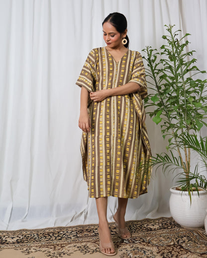 Siona Ajrakh Kaftan Dress