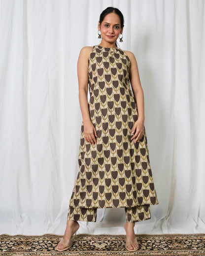 Hazel Ajrakh print Kurta set