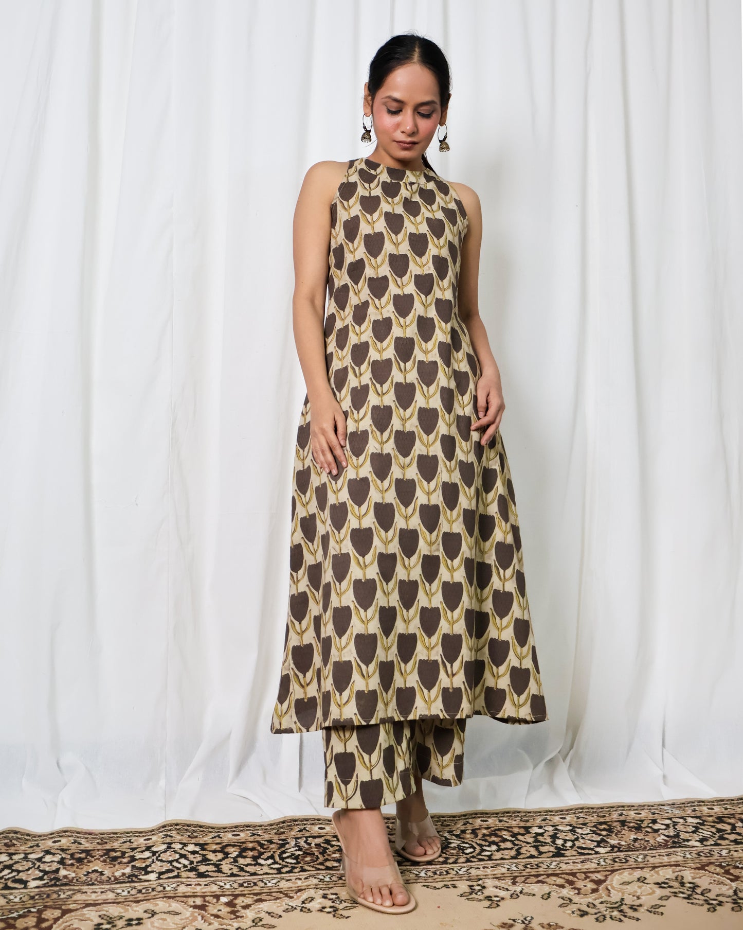 Hazel Ajrakh print Kurta set