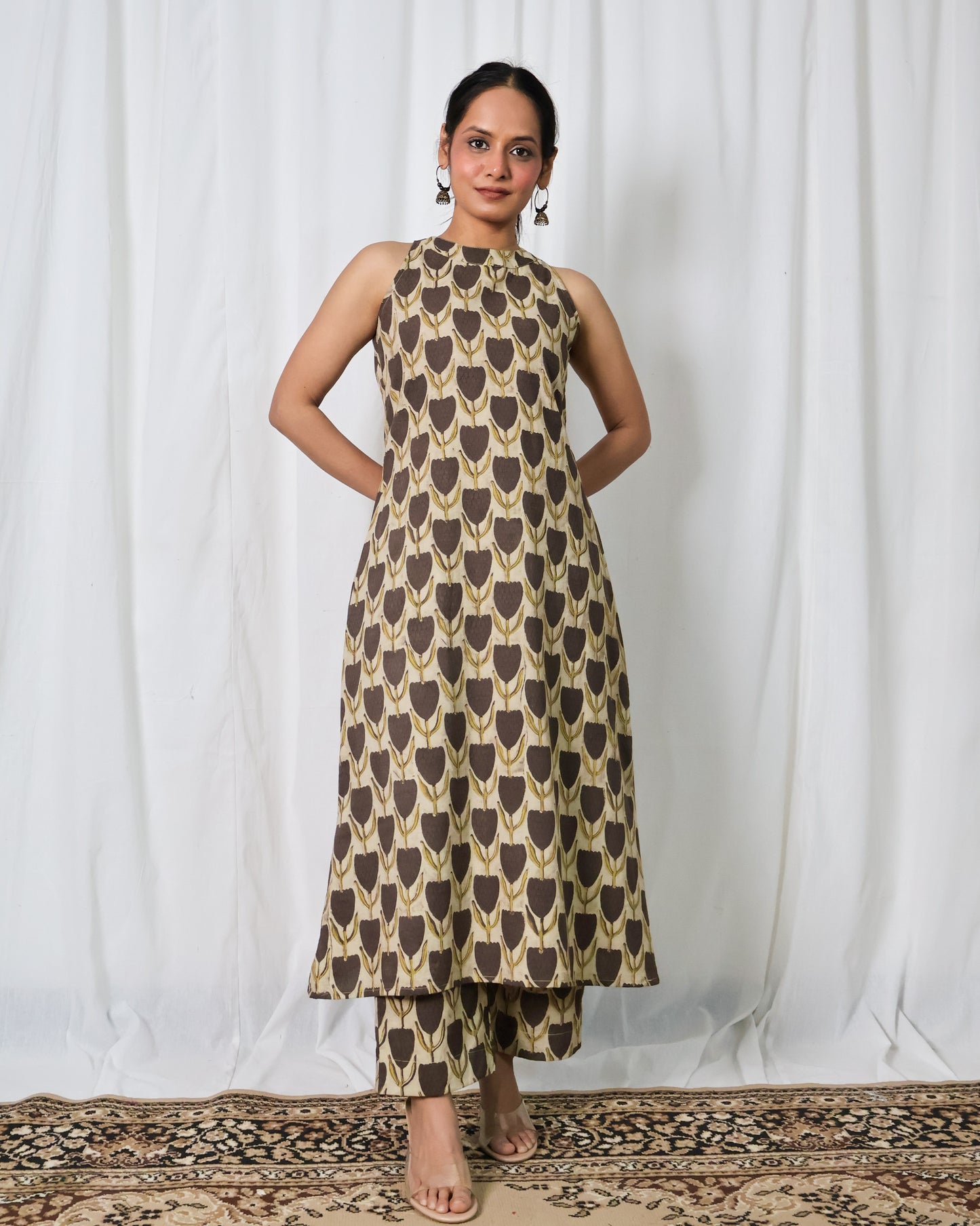 Hazel Ajrakh print Kurta set