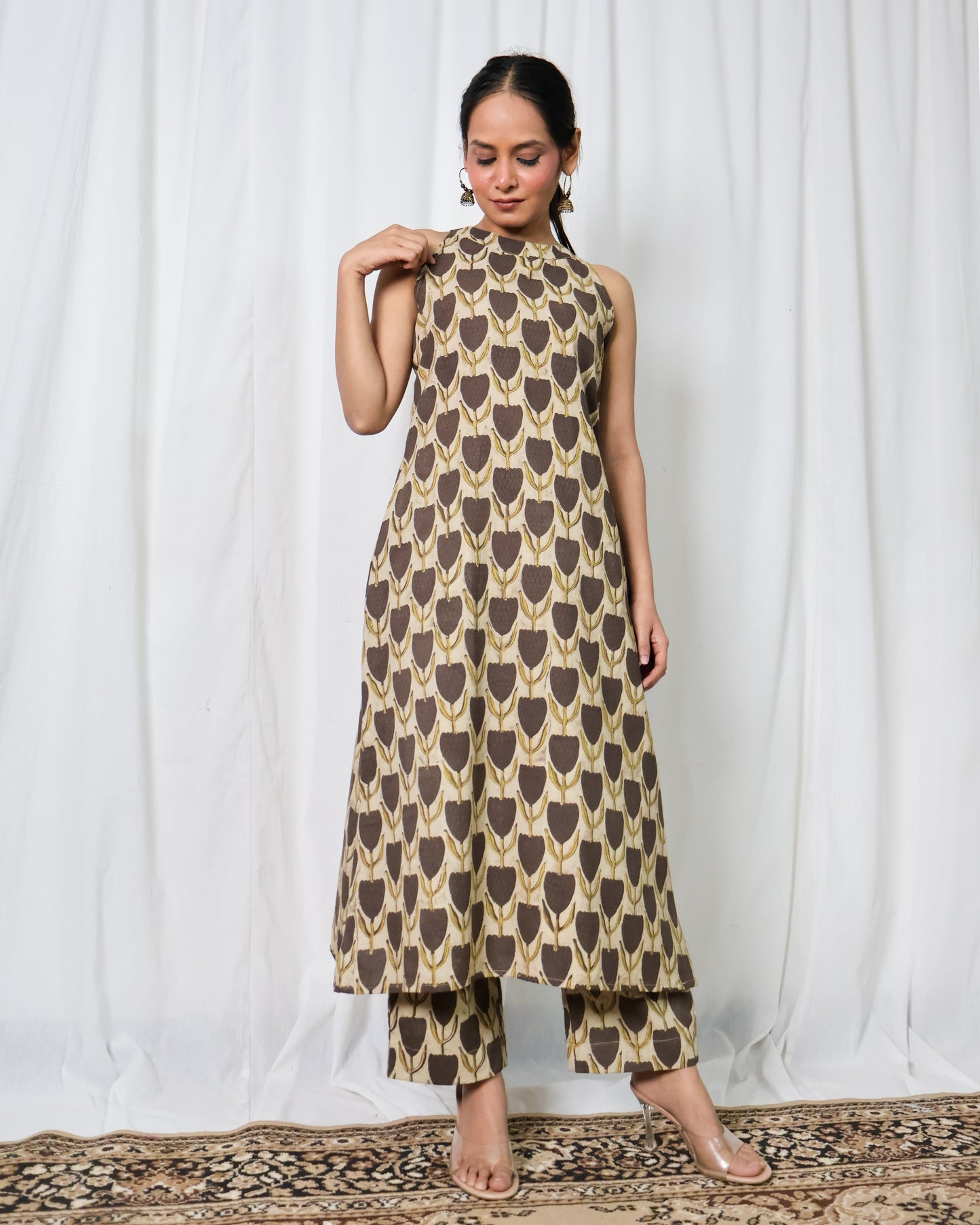 Hazel Ajrakh print Kurta set