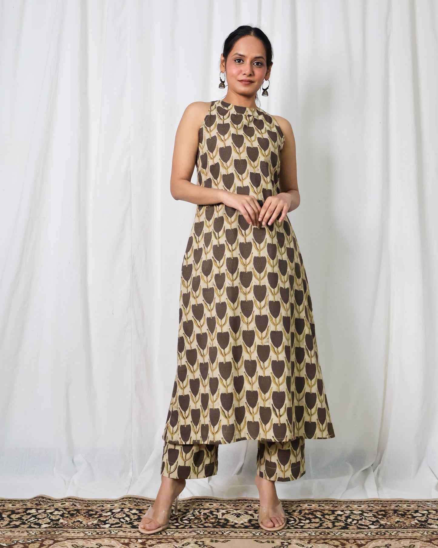 Hazel Ajrakh print Kurta set