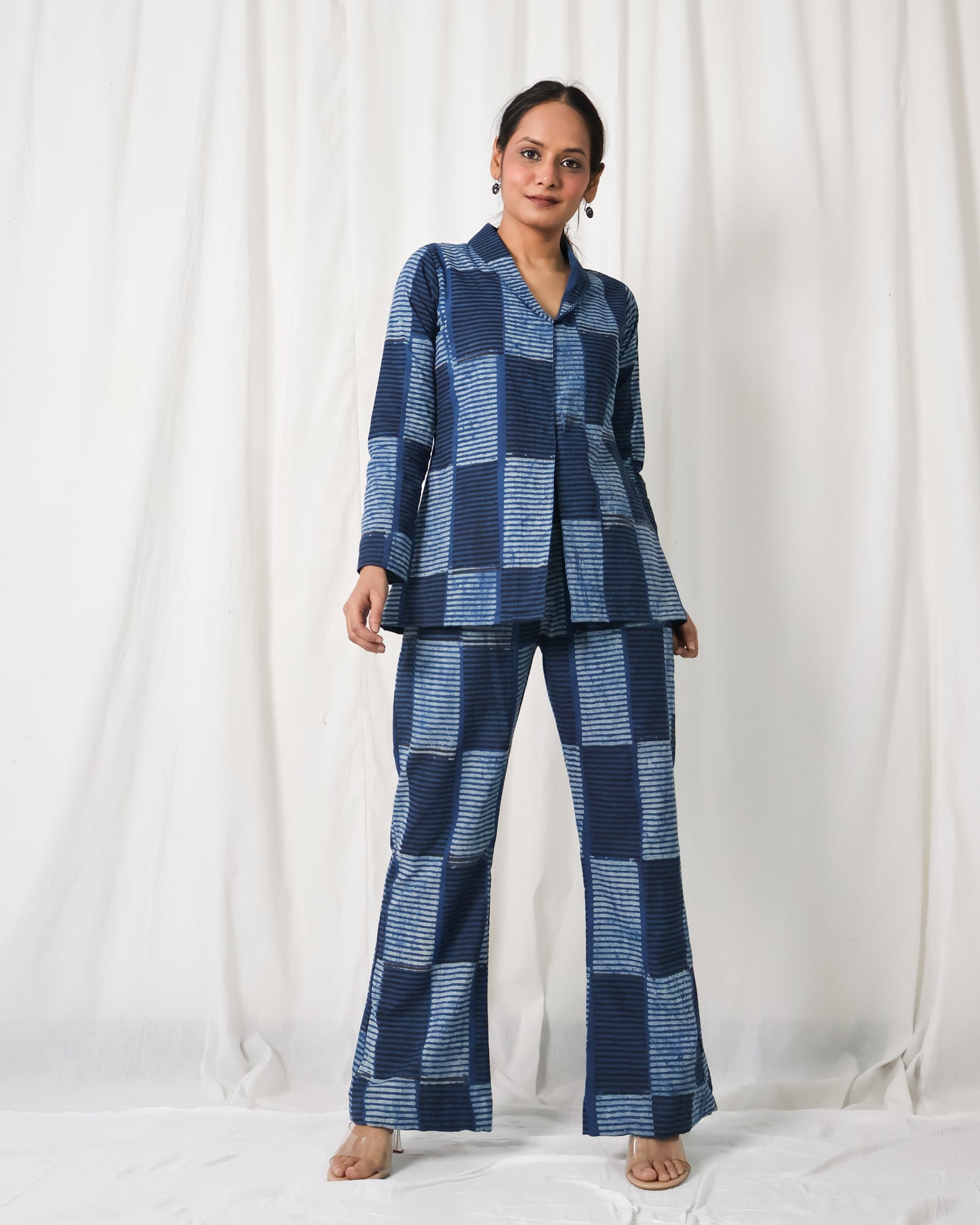 Sandra Indigo Blazer-Pant set