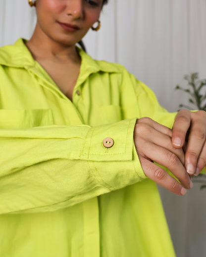 Lime Cotton Flex Shirt