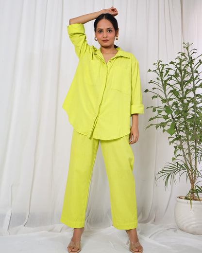 Lime Cotton Flex Shirt