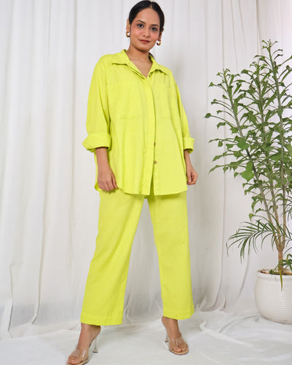 Lime Cotton Flex Shirt