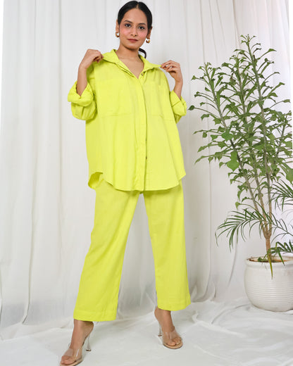 Lime Cotton Flex Shirt