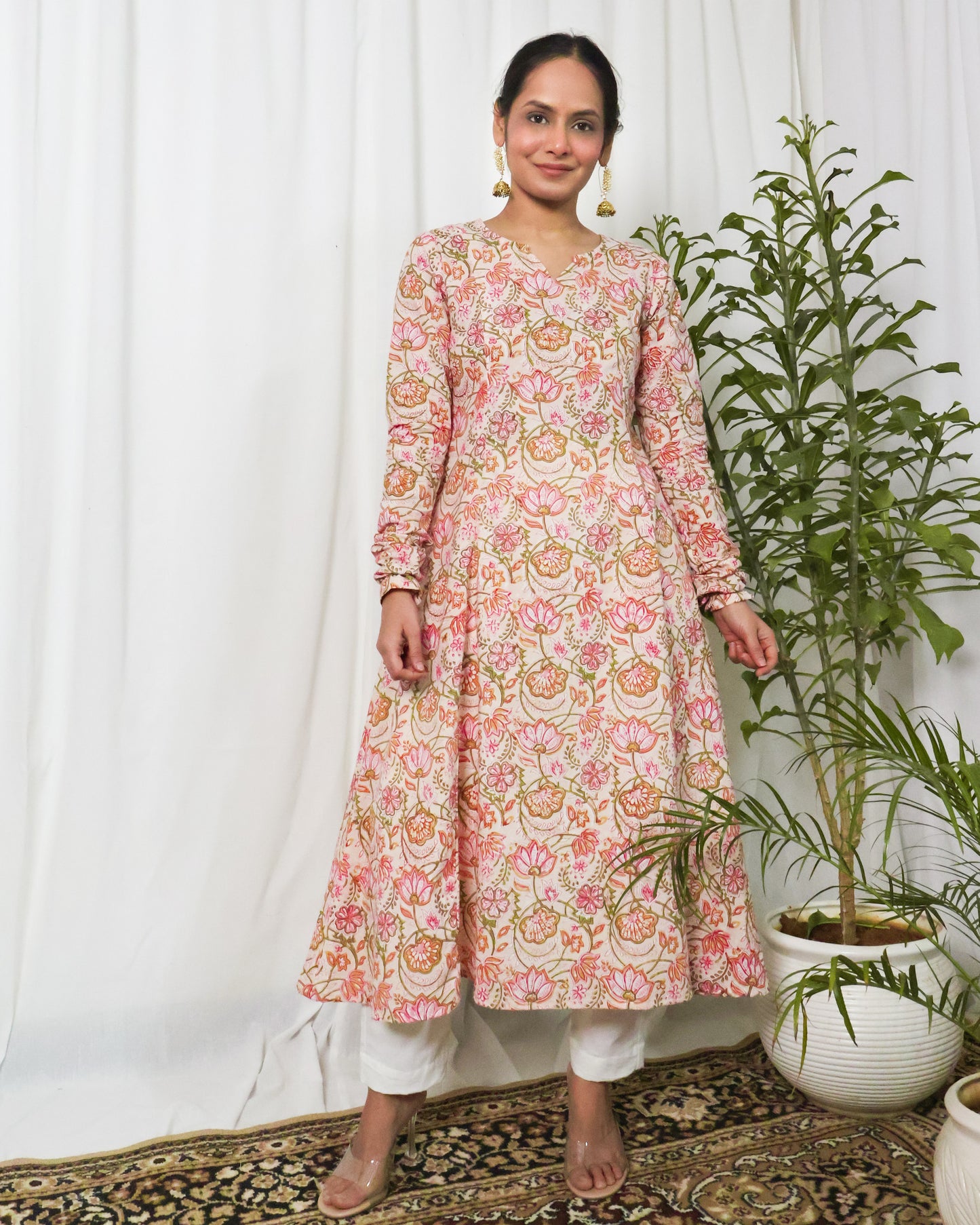 Jasmine Cotton Kali Kurta