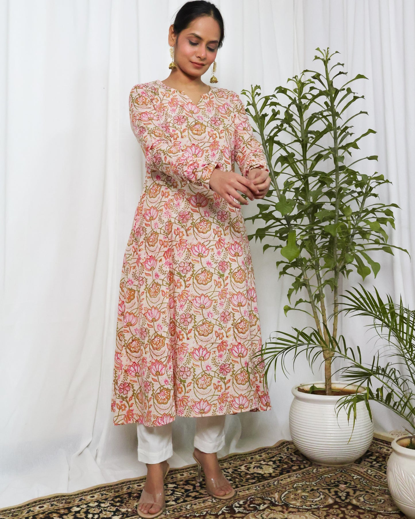 Jasmine Cotton Kali Kurta