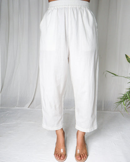 Cropped Cotton-Flex Pants