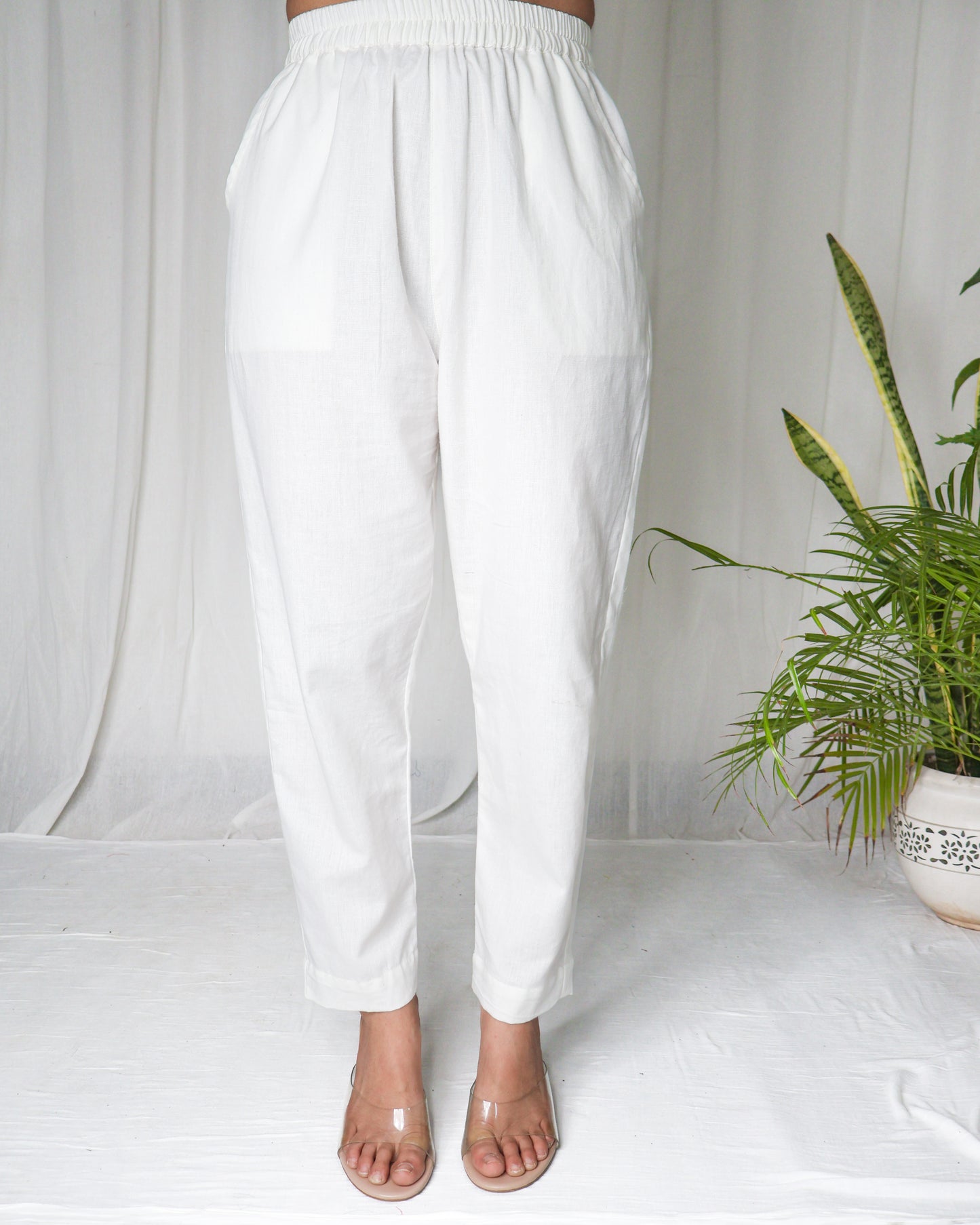 Narrow-fit Cotton Pants