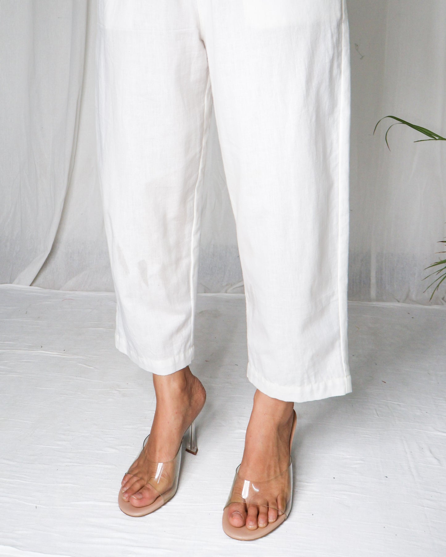 Cropped Cotton-Flex Pants