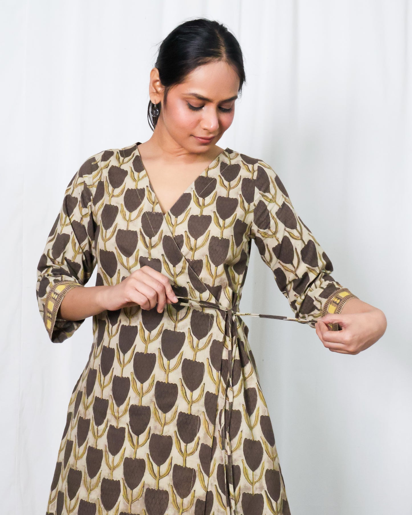 Hazel Ajrakh print Wrap Kurta set