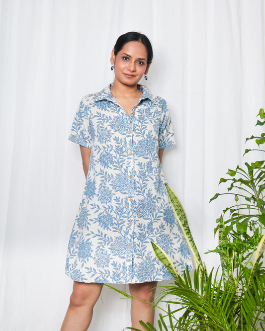 Aqua Shirt Dress