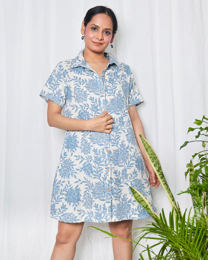 Aqua Shirt Dress