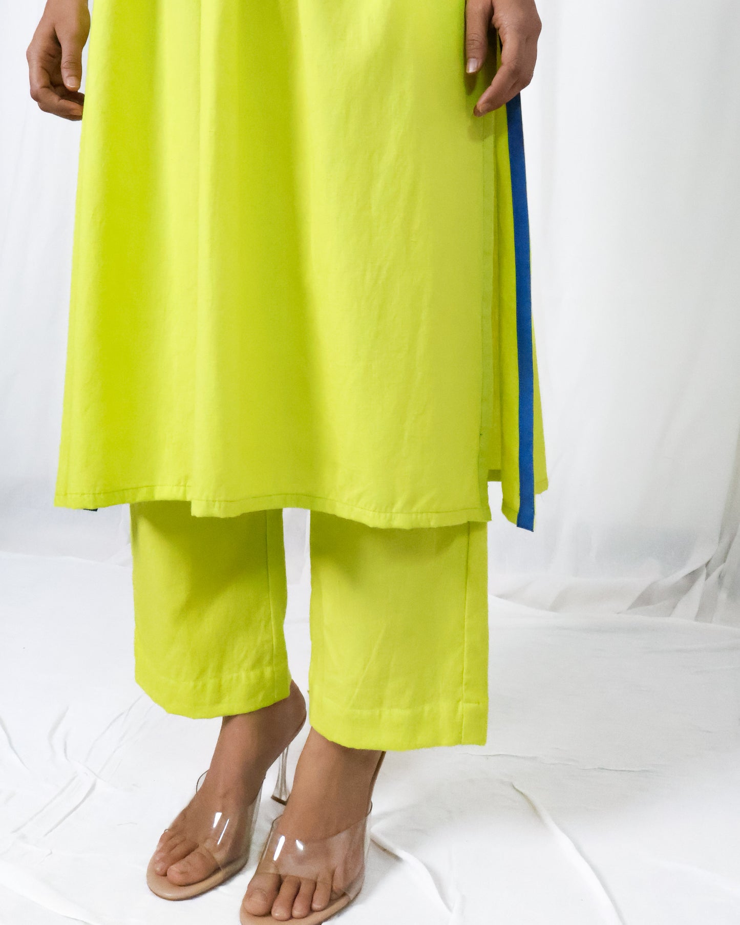 Lime Cotton Flex Kurta set