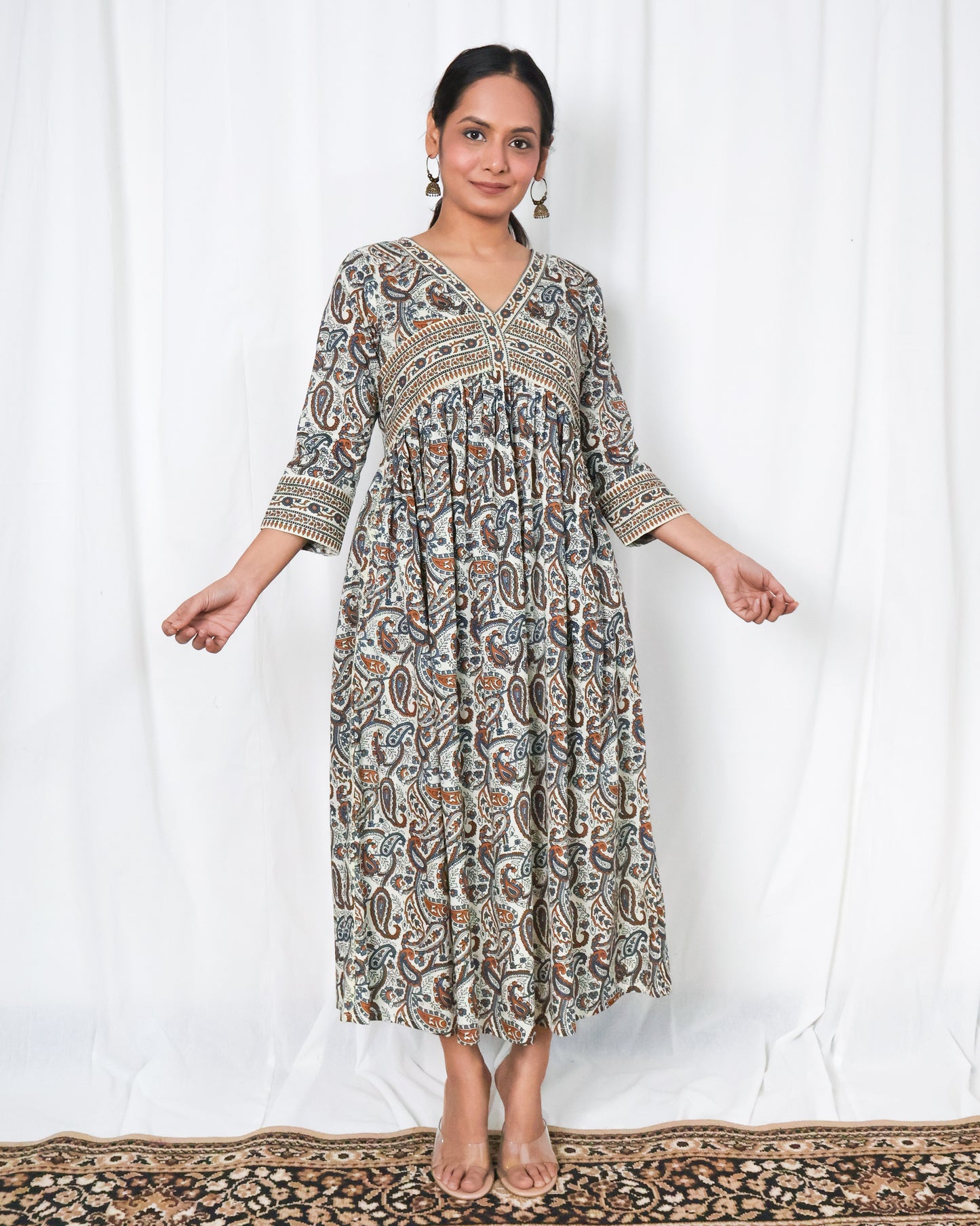 Fiza flared cotton dress