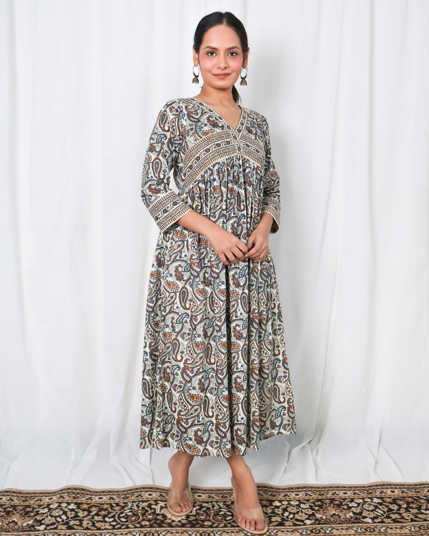 Fiza flared cotton dress