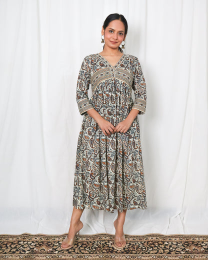 Fiza flared cotton dress