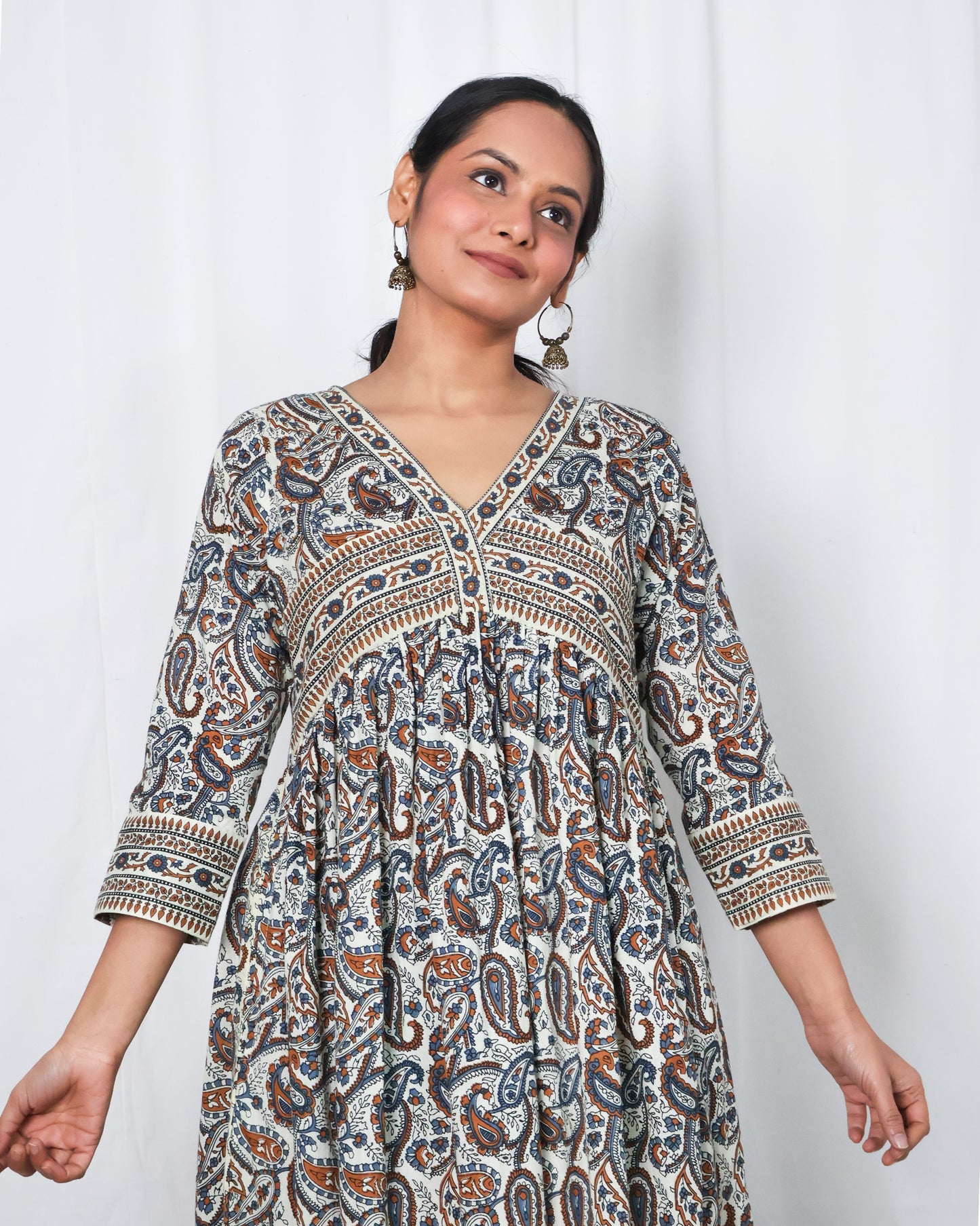 Fiza flared cotton dress