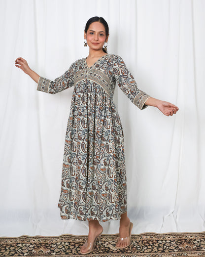 Fiza flared cotton dress