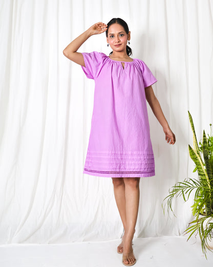 Lavender cotton poplin dress