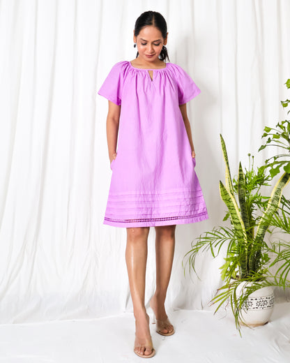 Lavender cotton poplin dress