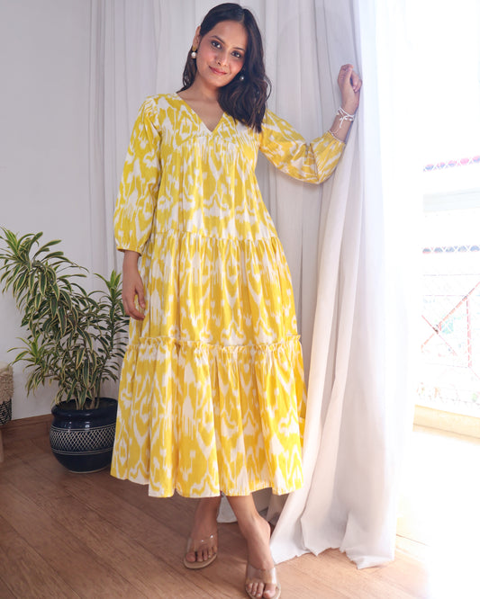 Lemonade Dream Ikat Maxi Dress